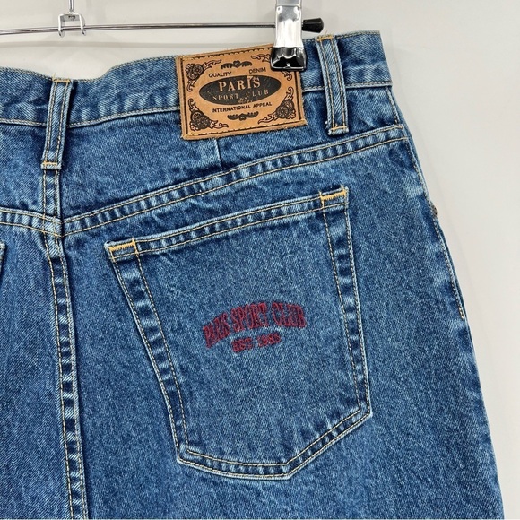 Paris Sport Club Vintage 80 90’s 100% Cotton High Rise Mom Tapered Leg Size 14 - Picture 1 of 10